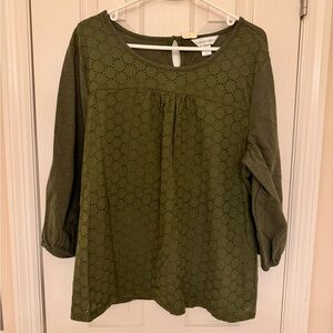 Christopher & Banks Forest Green Blouse